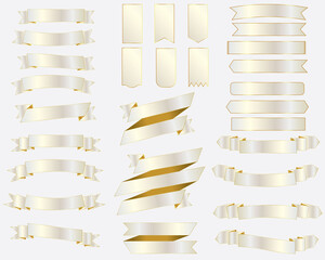 vector set of blank luxury banners and ribbons