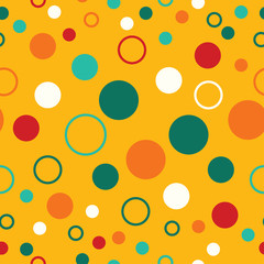 Seamless decorative vector background with polka dots