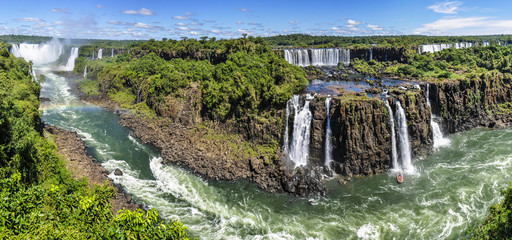 Panoramic view at Iguazu Falls,  Brazil