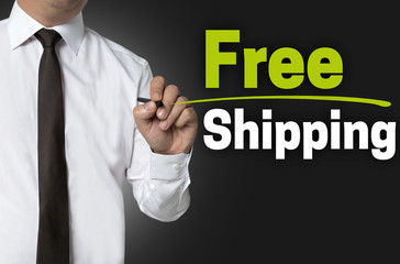 Free shipping will be written by businessman background concept
