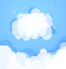 Blue sky with clouds.