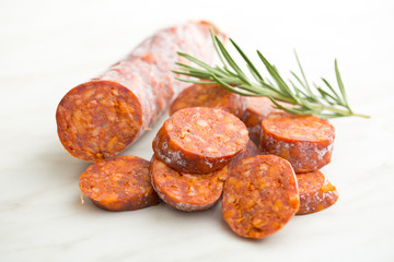 sliced chorizo sausage
