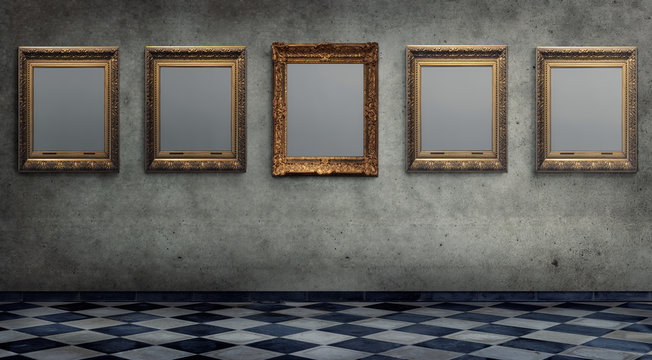 Leere Bilderrahmen an einer Wand