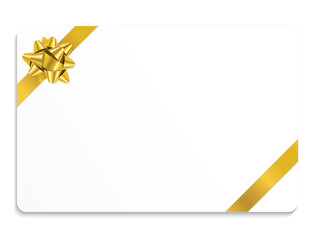 VECTOR CHRISTMAS GIFT CARD WITH GOLD RIBBON