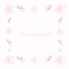 Floral frame for text watercolor vector