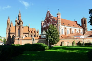 Fototapeta na wymiar St Anne's church in Vilnius, Lithuania. UNESCO world heritage site.