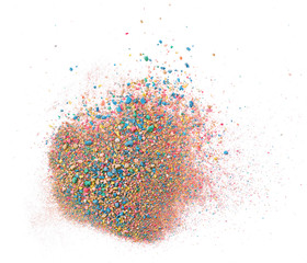 Colorful  pastel powder on white background