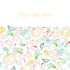 Fototapeta premium Fresh vegetables with placeholder for text