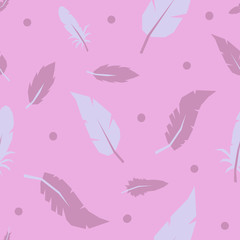 Feather pattern seamless vector illustration pink 