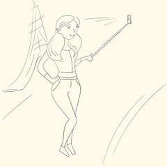 Obraz premium selfie girl photo illustration 