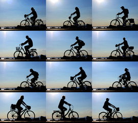 Silhouettes ciclisti serie