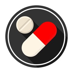 Pills icon with long shadow