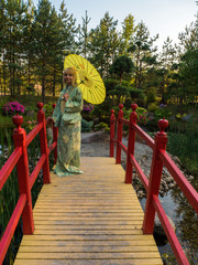 Beautiful woman in kimono