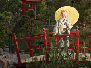 Beautiful woman in kimono