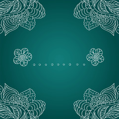 Retro hand-drawn vector frame with a decorative ornament.