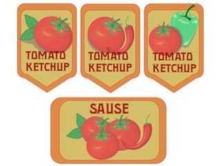 Vintage vegetables ketchup sauce label 