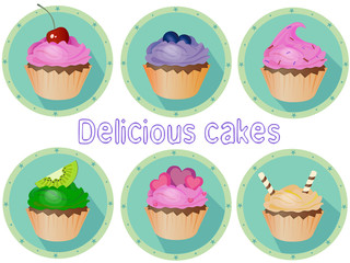 Cakes vector illustration