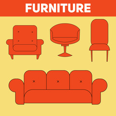 Furniture abstract icon vector illustration
