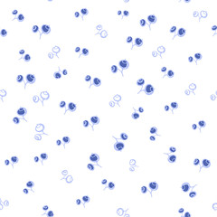 Fototapeta na wymiar Seamless pattern of blueberries