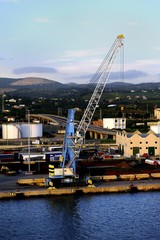 Fototapeta premium Large blue Port Crane