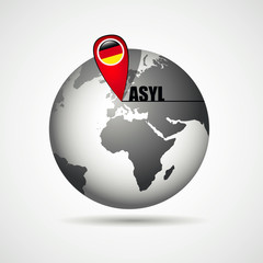 asyl deutschland erdball