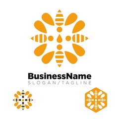 Honey Bee logo icon Vector