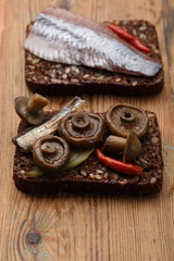 Fototapeta premium Open sandwiches or smorrebrod