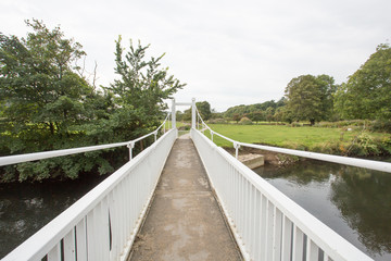 Obraz premium Footbridge at Merthyr mawr village in south wales.