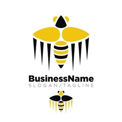 Honey Bee logo icon Vector