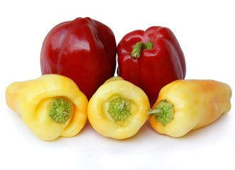 red and yellow fruits of pepper vegetable