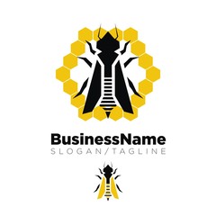 Honey Bee logo icon Vector