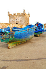 Fototapeta na wymiar boat and sea in africa morocco old