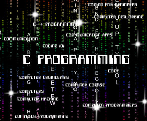 Fototapeta premium C Programming Shows Software Design And Application
