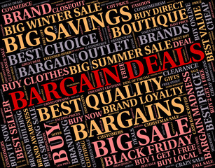 Bargain Deals Indicates Contract Reduction And Sale