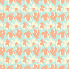 vector illustration of pastel magnolias pattern