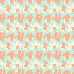 vector illustration of pastel magnolias pattern