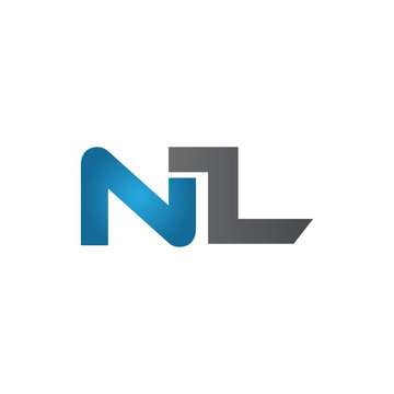 NL company linked letter logo blue