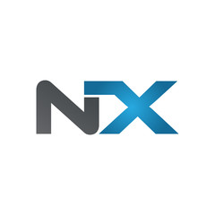 NX company linked letter logo blue