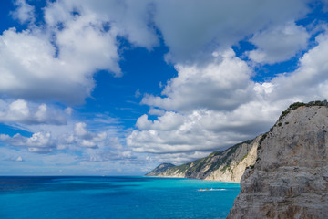 View over Porto Katsiki beach in Lefkas island