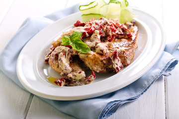 Creamy sun dried tomato pesto chicken