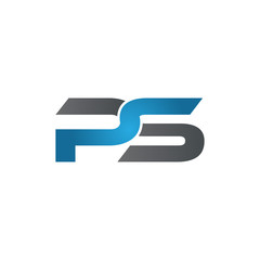 Fototapeta PS company linked letter logo blue obraz
