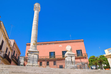 Fototapeta na wymiar Roman columns. Brindisi. Puglia. Italy.