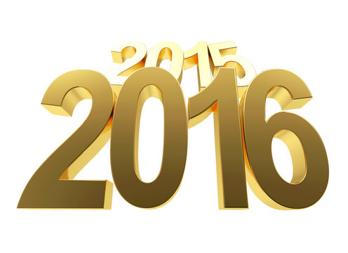 2016 New Year concept. 2015 changed to 2016 on white background 