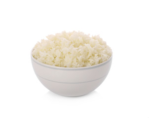 Bowl of Rice on White Background
