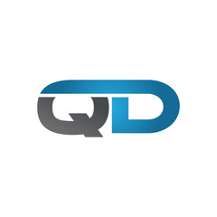 QD company linked letter logo blue