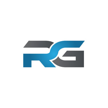 RG company linked letter logo blue