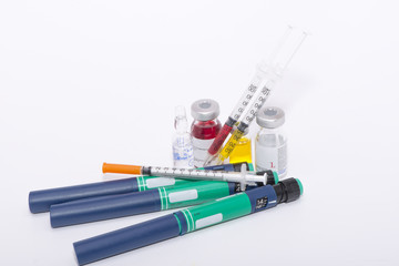 Insulin syringe pen ready for use