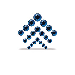 blue sapphire diamond shape icon, logo design for gems and jewelry company
