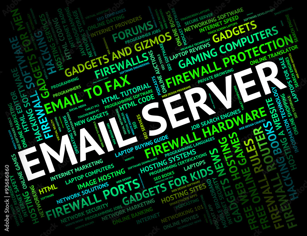 Poster email server means send message and communication