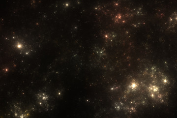 Fototapeta na wymiar Starfield background with galaxies and nebulae - science fiction illustration